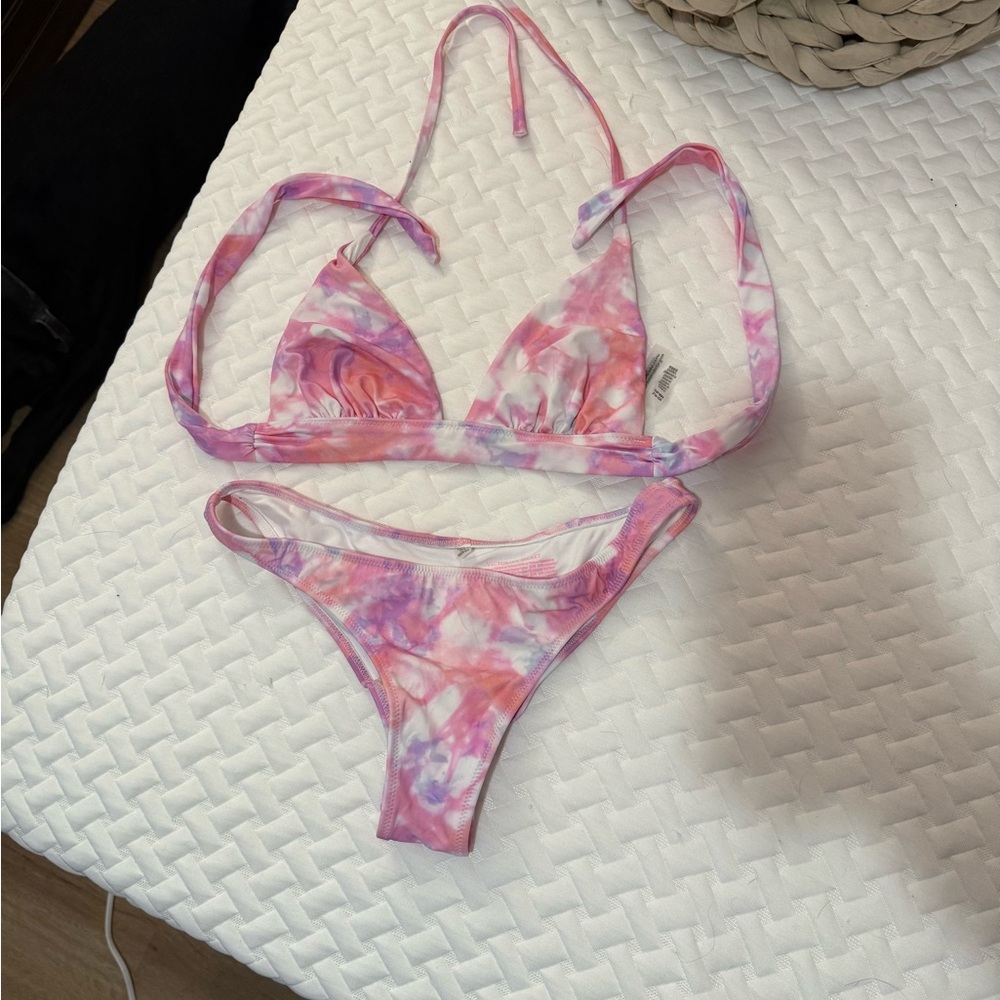 Victoria’s Secret Pink and Purple Tie-Dye Bikini Set (S/M)